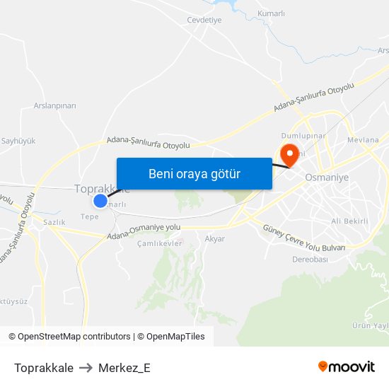 Toprakkale to Merkez_E map