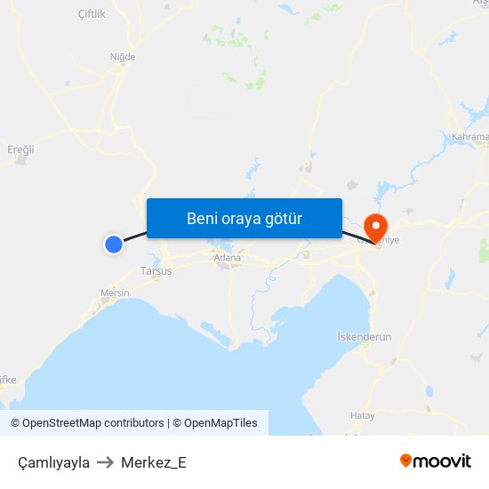 Çamlıyayla to Merkez_E map
