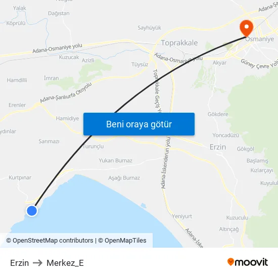 Erzin to Merkez_E map