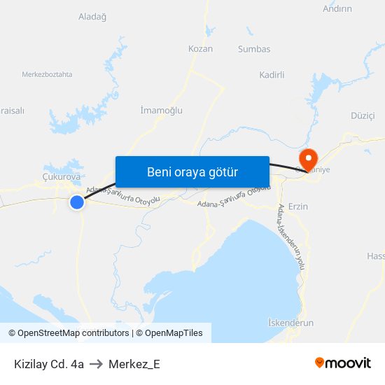 Kizilay Cd. 4a to Merkez_E map