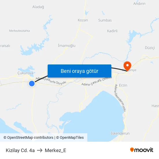 Kizilay Cd. 4a to Merkez_E map