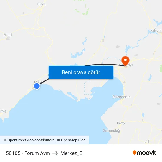 50105 - Forum Avm to Merkez_E map