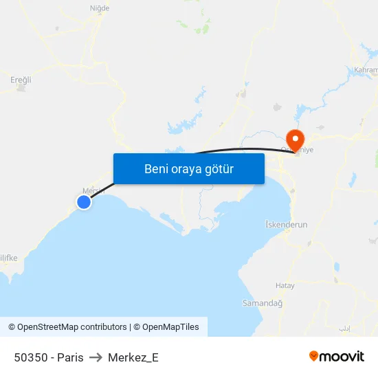 50350 - Paris to Merkez_E map