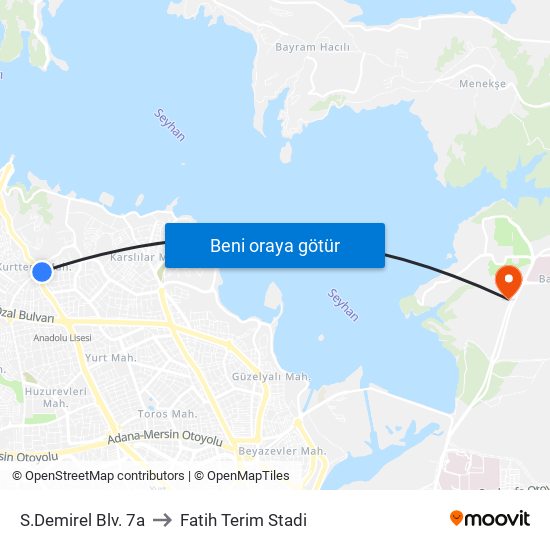 S.Demirel Blv. 7a to Fatih Terim Stadi map