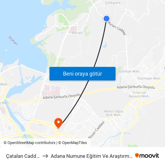 Çatalan Caddesi 4a to Adana Numune Eğitim Ve Araştırma Hastanesi map