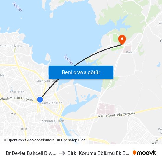 Dr.Devlet Bahçeli Blv. 1b to Bitki Koruma Bölümü Ek Bina map