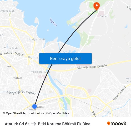 Atatürk Cd 6a to Bitki Koruma Bölümü Ek Bina map