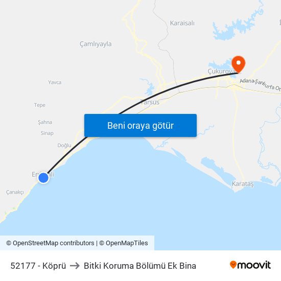 52177 - Köprü to Bitki Koruma Bölümü Ek Bina map