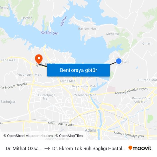Dr. Mithat Özsan Blv. 9b to Dr. Ekrem Tok Ruh Sağlığı Hastalıkları Hastanesi map