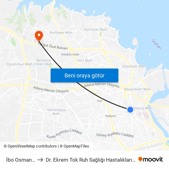 İbo Osman - 15 to Dr. Ekrem Tok Ruh Sağlığı Hastalıkları Hastanesi map