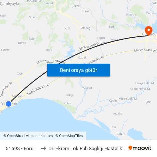 51698 - Forum Opet to Dr. Ekrem Tok Ruh Sağlığı Hastalıkları Hastanesi map