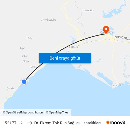52177 - Köprü to Dr. Ekrem Tok Ruh Sağlığı Hastalıkları Hastanesi map
