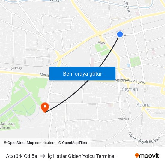 Atatürk Cd 5a to İç Hatlar Giden Yolcu Terminali map