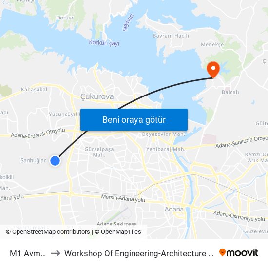 M1 Avm 1a to Workshop Of Engineering-Architecture Faculty map
