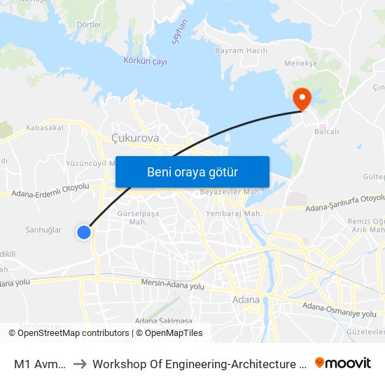 M1 Avm 2a to Workshop Of Engineering-Architecture Faculty map