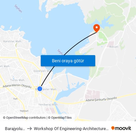 Barajyolu 7b to Workshop Of Engineering-Architecture Faculty map