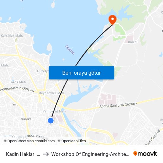 Kadin Haklari Duraği to Workshop Of Engineering-Architecture Faculty map