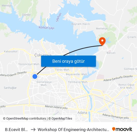 B.Ecevit Blv. 4b to Workshop Of Engineering-Architecture Faculty map