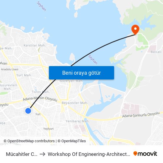 Mücahitler Cd. 1a to Workshop Of Engineering-Architecture Faculty map