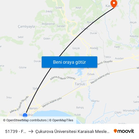 51739 - Forum to Çukurova Üniversitesi Karaisalı Meslek Yüksek Okulu map