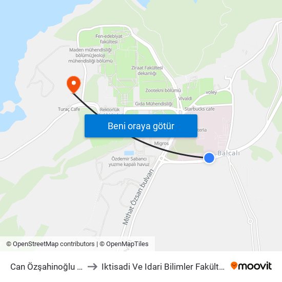 Can Özşahinoğlu Blv. 1b to Iktisadi Ve Idari Bilimler Fakültesi 3. Blok map