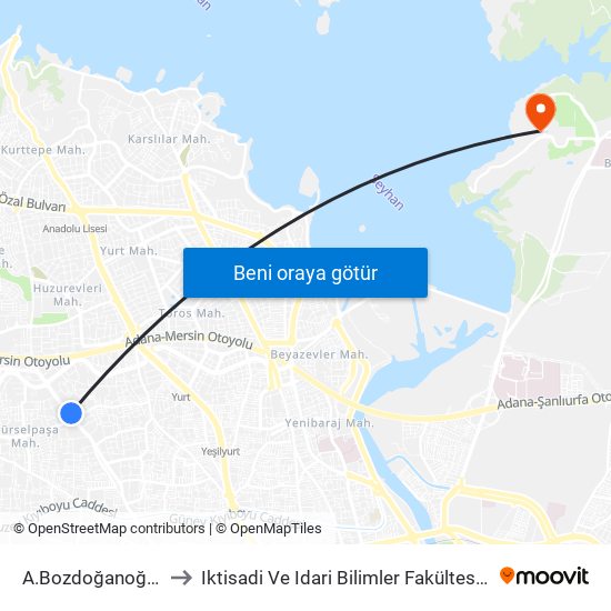 A.Bozdoğanoğlu 5a to Iktisadi Ve Idari Bilimler Fakültesi 3. Blok map