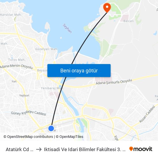 Atatürk Cd 5a to Iktisadi Ve Idari Bilimler Fakültesi 3. Blok map