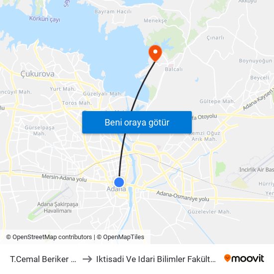 T.Cemal Beriker Blv. 2a to Iktisadi Ve Idari Bilimler Fakültesi 3. Blok map