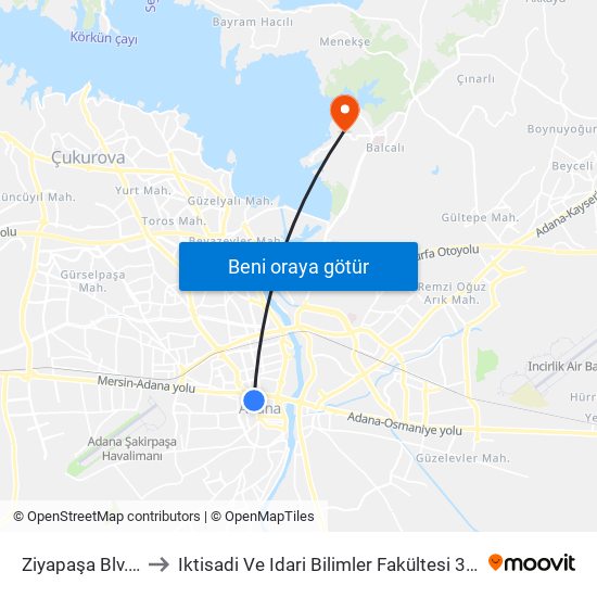 Ziyapaşa Blv. 1a to Iktisadi Ve Idari Bilimler Fakültesi 3. Blok map