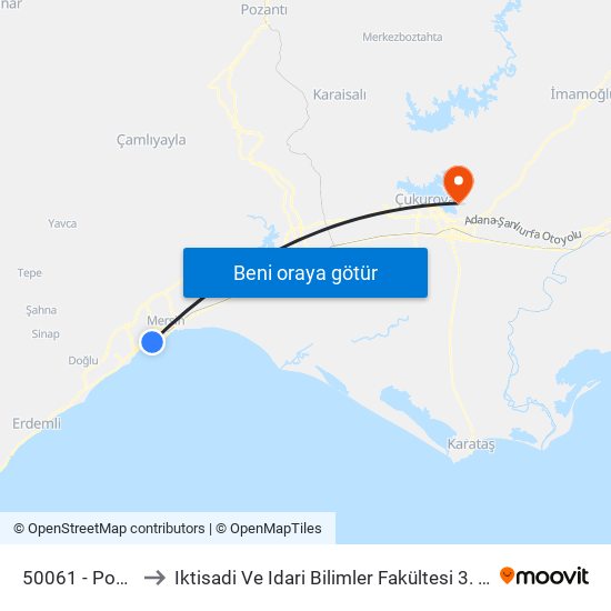 50061 - Pozcu to Iktisadi Ve Idari Bilimler Fakültesi 3. Blok map