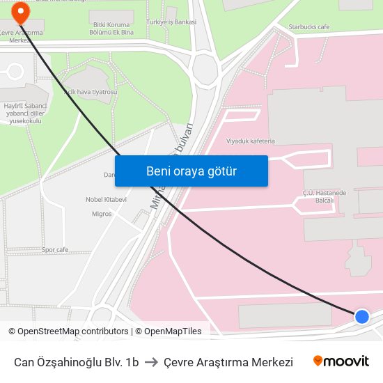 Can Özşahinoğlu Blv. 1b to Çevre Araştırma Merkezi map