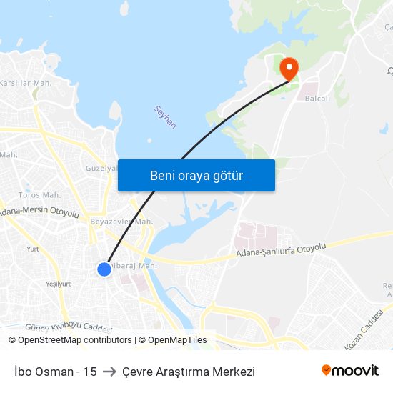 İbo Osman - 15 to Çevre Araştırma Merkezi map