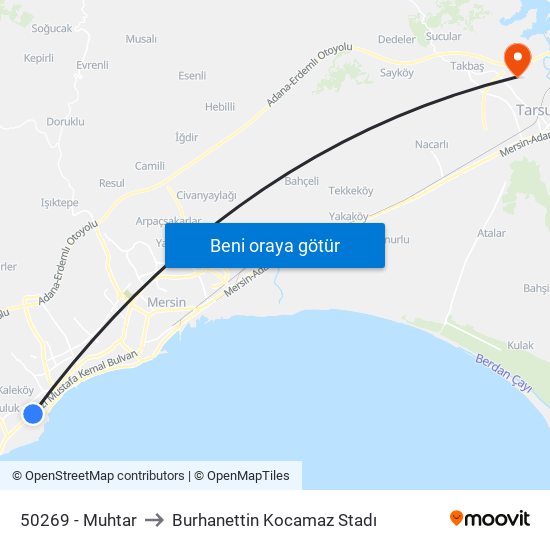 50269 - Muhtar to Burhanettin Kocamaz Stadı map