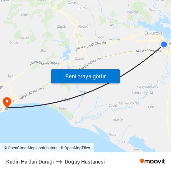 Kadin Haklari Duraği to Doğuş Hastanesi map