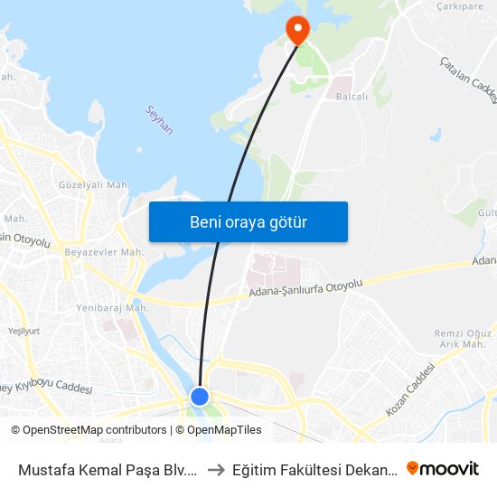 Mustafa Kemal Paşa Blv. 7b to Eğitim Fakültesi Dekanlığı map