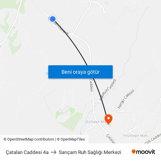 Çatalan Caddesi 4a to Sarıçam Ruh Sağlığı Merkezi map