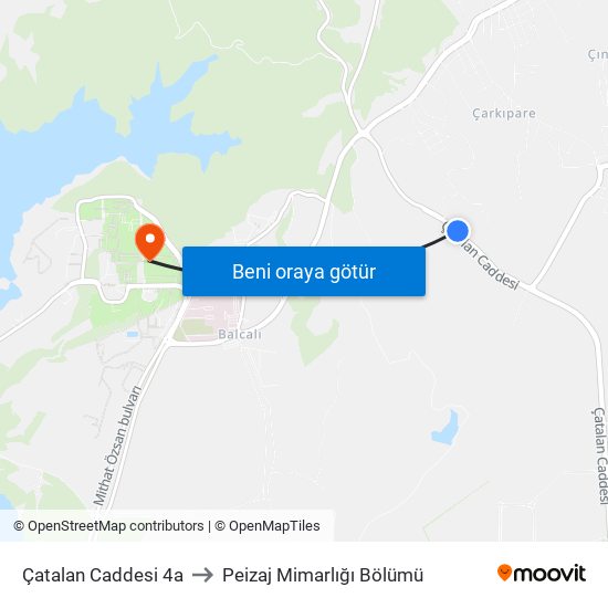 Çatalan Caddesi 4a to Peizaj Mimarlığı Bölümü map