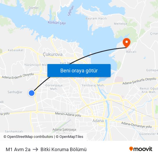 M1 Avm 2a to Bitki Koruma Bölümü map