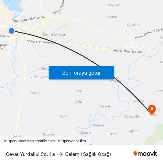 Cevat Yurdakul Cd. 1a to Çelemli Sağlık Ocağı map