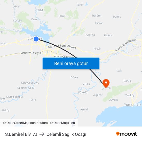 S.Demirel Blv. 7a to Çelemli Sağlık Ocağı map