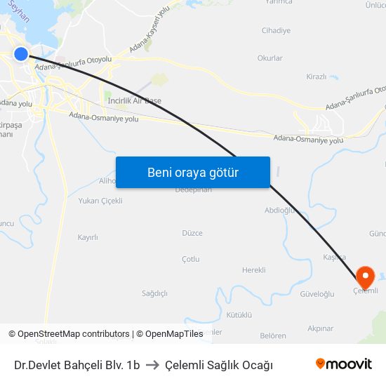 Dr.Devlet Bahçeli Blv. 1b to Çelemli Sağlık Ocağı map