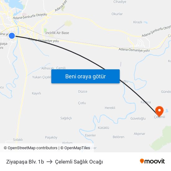 Ziyapaşa Blv. 1b to Çelemli Sağlık Ocağı map