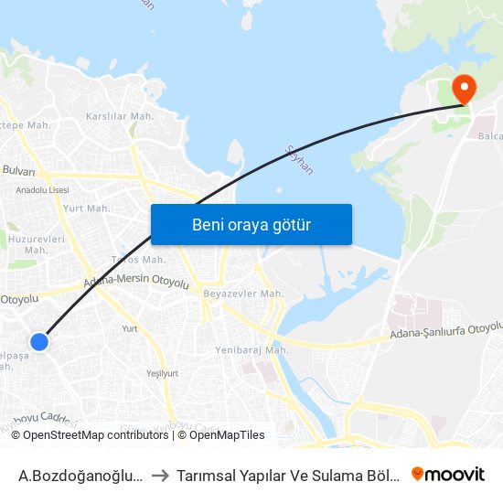 A.Bozdoğanoğlu 5a to Tarımsal Yapılar Ve Sulama Bölümü map