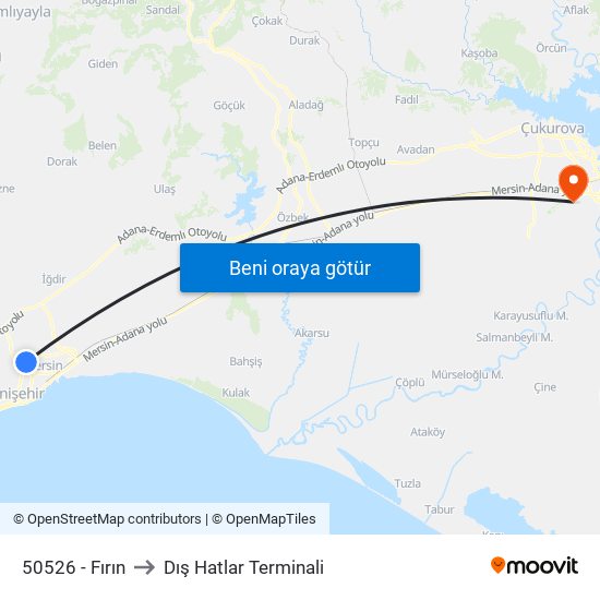 50526 - Fırın to Dış Hatlar Terminali map
