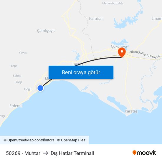 50269 - Muhtar to Dış Hatlar Terminali map