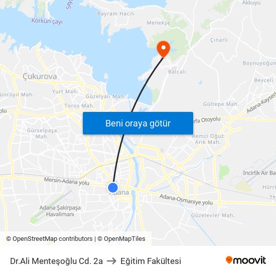 Dr.Ali Menteşoğlu Cd. 2a to Eğitim Fakültesi map