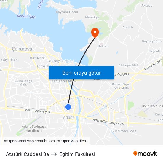 Atatürk Caddesi 3a to Eğitim Fakültesi map