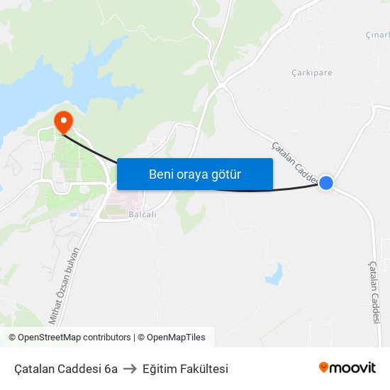 Çatalan Caddesi 6a to Eğitim Fakültesi map