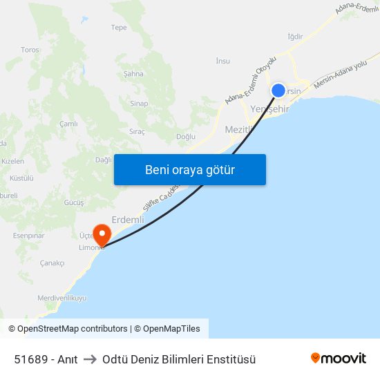 51689 - Anıt to Odtü Deniz Bilimleri Enstitüsü map