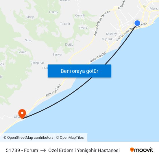 51739 - Forum to Özel Erdemli Yenişehir Hastanesi map
